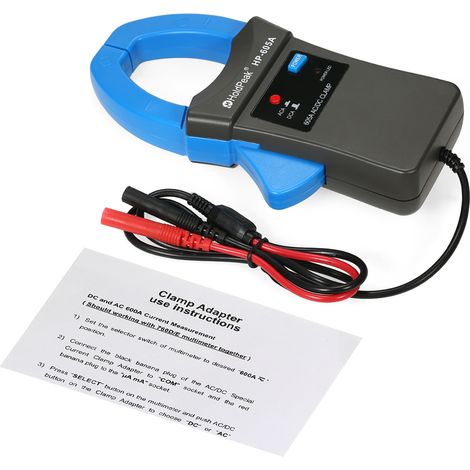 Adaptateur de pince ampèremétrique HoldPeak 600 A CC/CA avec sondes de test (1/5)