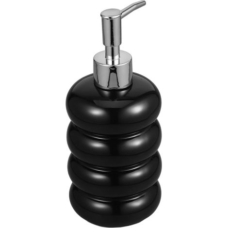 Elegant and Modern Design Soap Dispenser, 450ml Black Ceramic, Leak-Proof Pump for Bathroom or Office (1/5)