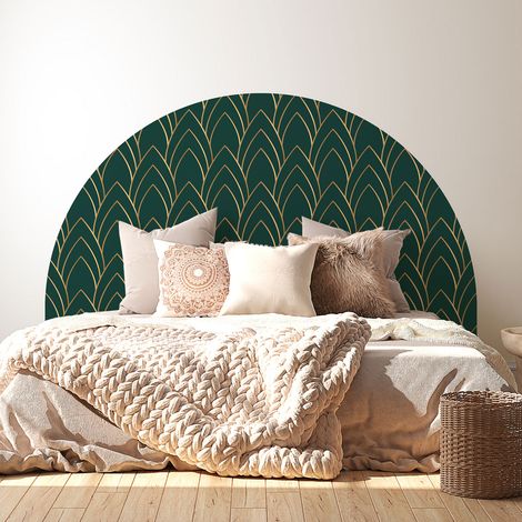 Stickers tête de lit - Motif élégant - 160 x 130 cm - Pour lits (120 à 140 cm) - Adhésif MAT (1/2)