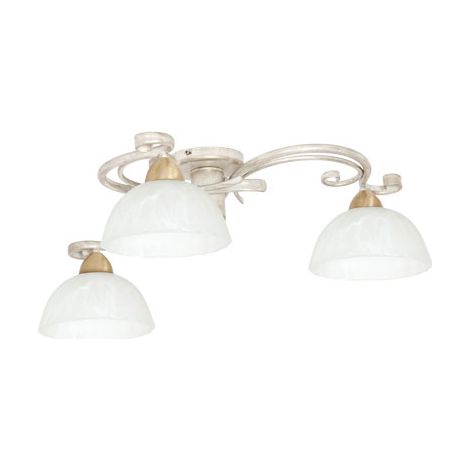 Plafonnier crème Aurora 3 globes verre E27 Luminex