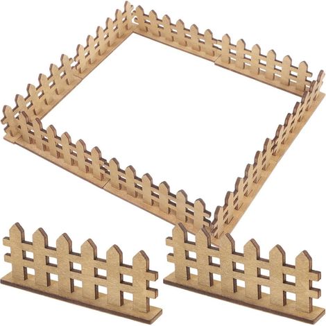 Clôture Miniature Barrière de Jardin Féerique 12pcs en Bois Khaki Micro Paysage pour Décoration Intérieure et DIY pour Maison de Poupée Polyvalente (1/5)