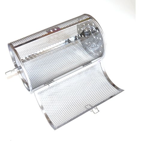 Panier de four rotatif à 360 degrés en acier inoxydable,cages de four, four à tambour de 18 cm, rôtissoire pour barbecue, accessoires de cuisson pour rôtisserie aux cacahuètes séchées (1/5)
