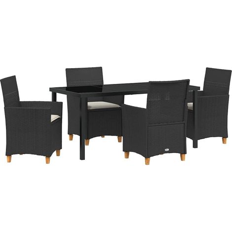 Maison Exclusive - Set da Pranzo per Giardino 5 pcs Nero polyrattan (1/5)