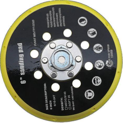 Compatible avec les ponceuses Makita Bo6030/Bo6040 et Festool Ro1/ES150/ET2, plateau de ponçage 17 trous de 150 mm, système d'aspiration des poussières ventilé, 1200 tr/min, plastique de haute qualité (1/5)