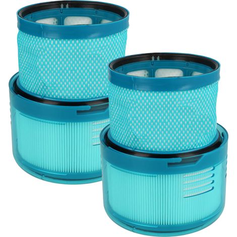 vhbw 2x filtro sostituisce Dyson 972352-01 per aspirapolvere - Filtro aria di scarico, turchese / bianco (1/4)