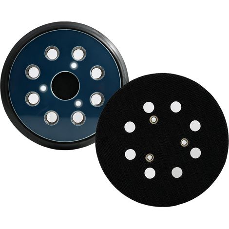 Lot de 2 tampon ponceuse excentrique 125mm d’épaisseur 11,5 mm à 8 trous d’évacuation poussière, pour ponceuse orbitale et divers modèles d’outils électroportatifs de bricolage (1/5)