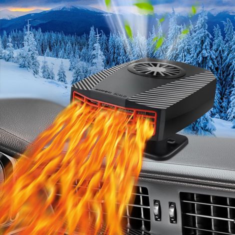 CSPARKV - Calentador portátil para coche, descongelador de coche, 12 V, 150 W, calefacción rápida, 2 en 1, ventilador de refrigeración y calefacción para parabrisas de coche, rotación de 360 grados