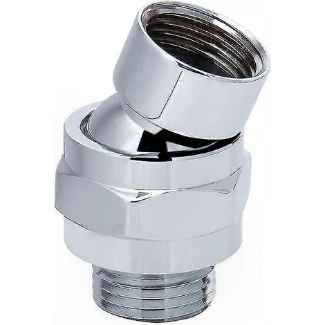 G1/2 verchromter Messing-Schwenkbügel für verstellbaren Duscharm, flexibler Neigeanschluss für Duschkopf, einstellbarer Winkel, drehbare Armatur, glänzende Oberfläche, robust und langlebig. (1/5)