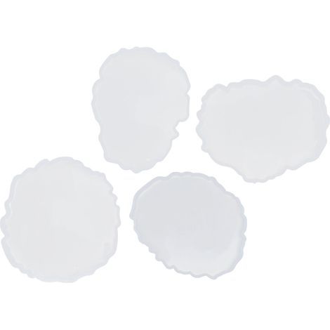 4 Moules à Sous-verres en Résine Réutilisables, Démoulage Facile, Idéal pour Cadeaux DIY et Décoration Maison (1/5)