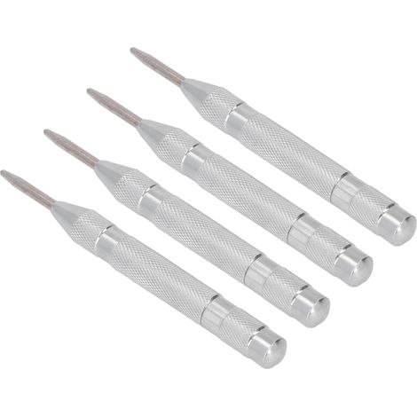 Kit de 4 poinçons automatiques en acier rapide de 12,7 cm (5 pouces) pour installation et maintenance, couleur argent. (1/5)