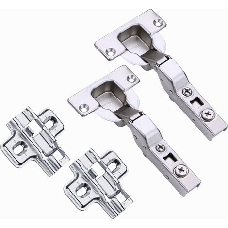 95 Degré Semi Recouvrante Fortes Charnieres 40mm avec Amortisseur Intégré pour Porte Lourd et Épaisse Mécanisme de Fermeture Automatique Charnière pour Armoires Soft Closing Lot de 2 (1/5)