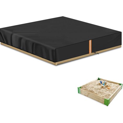 Bache Bac a Sable 125x125x20cm Étanche Bac à Sable Bache pour Bac a Sable Housse de Bac à Sable avec Cordon de Serrage et Élastiques Couvercle Bac à Sable Anti-UV 420D Tissu Oxford (1/5)