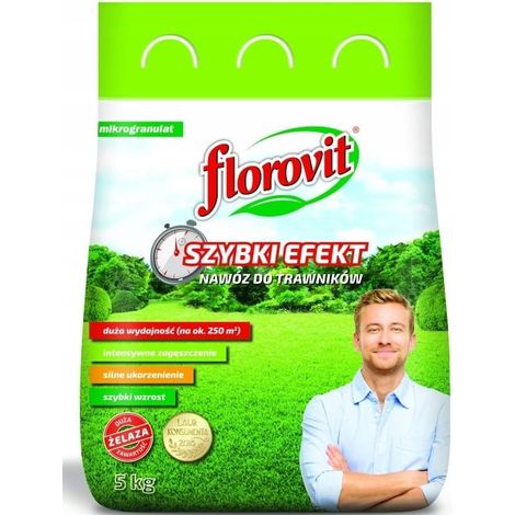 Engrais pour gazon Florovit 5 kg microgranulés avec fer (1/2)