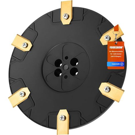 Disque de coupe de rechange en fibre de verre renforcée pour tondeuse à gazon, avec 6 lames et vis, compatible avec les tondeuses robots Gardena Sileno Minimo. (1/5)