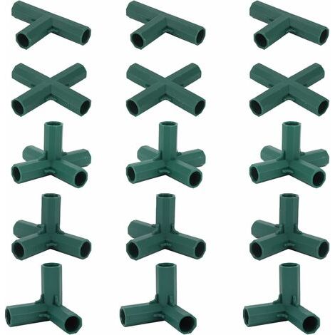 AGE Lot de 15 connecteurs de cadre de serre –4 types d'angle pour tubes de 16 mm –Fixation stable pour structures de jardinage (1/5)