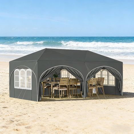 Pop-up Gartenpavillon 3x6 m mit 6 Seitenwänden OKMYHOME (1/5)