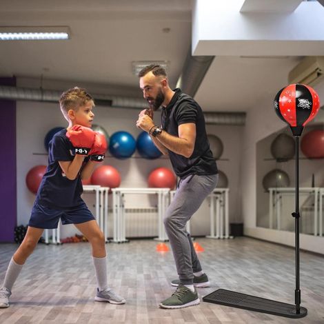 Pour enfants, montage facile et jeu actif avec punching ball réglable 85-130 cm, base antidérapante (1/5)