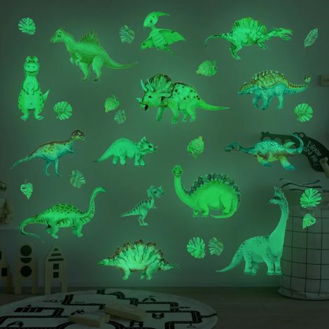 Beyamis Stickers muraux dinosaures phosphorescents pour enfants, décoration murale dinosaures pour chambre à coucher (1/3)
