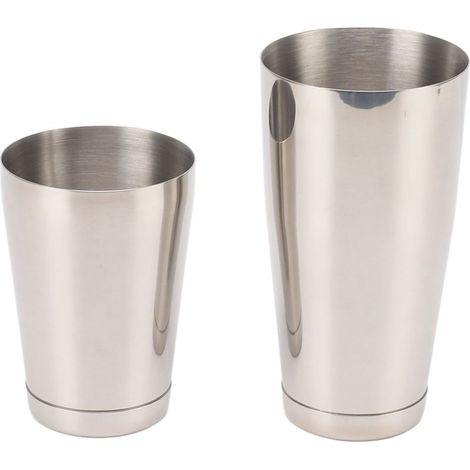 Cocktailshaker aus Edelstahl 304, 2-teilig, für Barkeeper, mit verspiegelter Oberfläche und integriertem Sockel. (1/5)