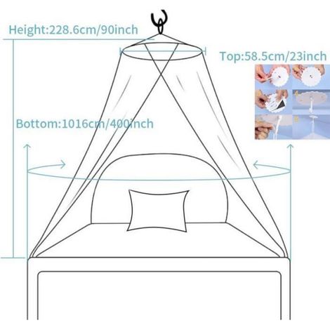 Moustiquaire avec étoiles Lumineuses étoiles Glow Bed Canopy Dome Anti-Mosquito Bed Canopy Convient au lit de bébé,Enfants, Adultes (1/4)