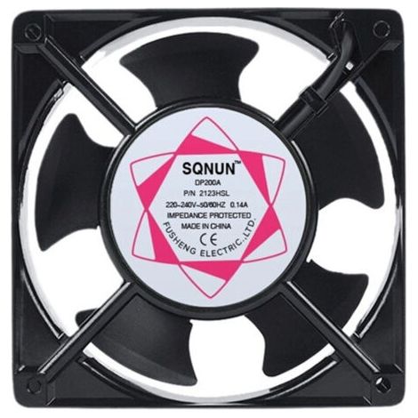 Axial fan for fireplace inserts, built-in, high-temperature resistant, metal blades, quiet, universal, 120 x 120 x 38 mm--DTEKGAZ