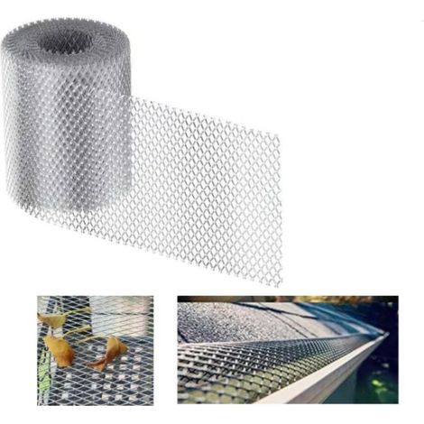 15CMX600CM Protection de gouttière en maille d'aluminium robuste pour gouttières Pour découpe de feuilles 15 x 600 cm (1/5)