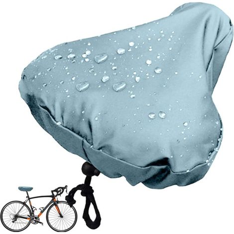 Housse de selle de vélo imperméable 27 x 24 cm - Housse de pluie avec couche PVC - Housse de selle unisexe bleue pour toutes conditions météorologiques-AquaForge (1/5)