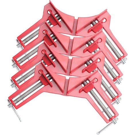 Lot de 4 pinces d'angle pour le travail du bois, angle droit de 90 degrés, étau réglable en bois, pince à onglet pour cadre photo, meuble d'aquarium (1/4)