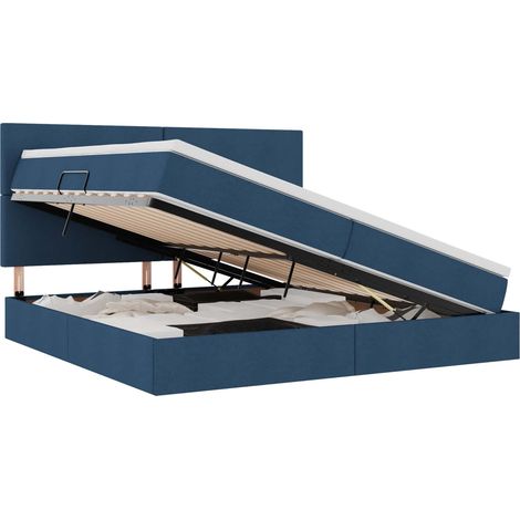 Maison Exclusive - LED-Speicherbett mit Matratze Blau 200 x 200 c