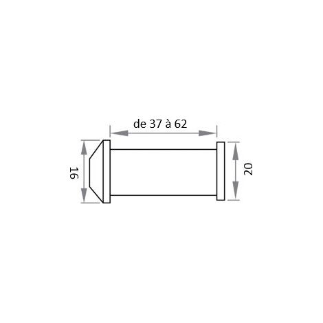 Microviseur pour porte de 37 à 58mm et 63 à 70mm diamètre 12mm laiton poli - HERACLES - MICRO-11