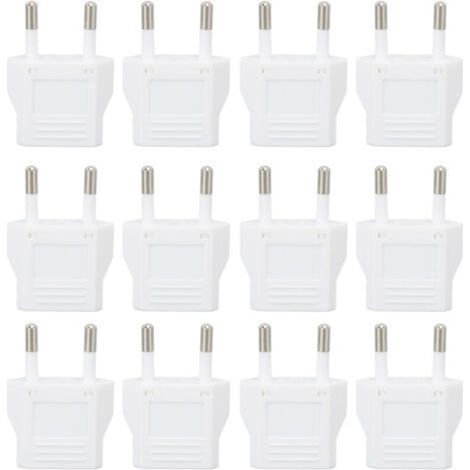 Lot de 12 adaptateurs de prise européenne pour voyage, boîtier en polycarbonate, convertisseur de prise européenne 110-250 V (1/5)