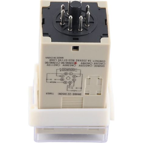 Relais Temporisateur Retard Écran LCD Robuste O111ROM DH48S-2Z 8 Broches 0.01S-9999H 24V AC/DC Plastique 100x51x51mm Panneaux Extérieurs Atelier 1 Pièce (1/5)