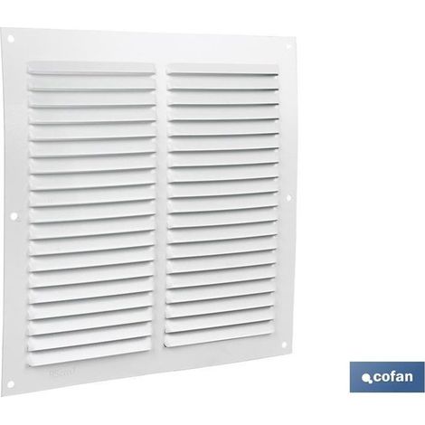 Grille de ventilation en aluminium blanc 20 x 20 cm, 0,6 mm d'épaisseur, laquée.