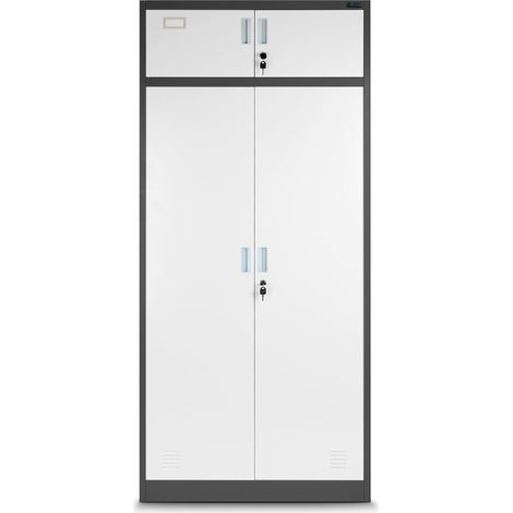 Armoire vestiaire en métal BORYS, 900 x 1850 x 500 mm, blanc anthracite (1/3)
