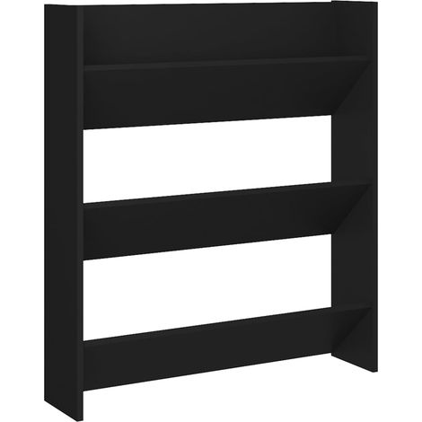 Meuble à chaussures,Armoire à chaussures murale noir 80x18x90 cm bois d'ingénierie CFW9262364 (1/5)