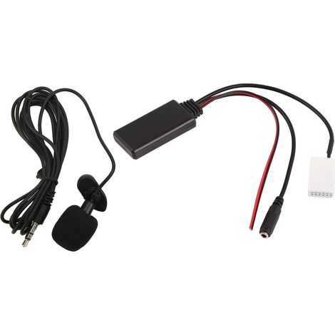 GARRYFIZH Adaptateur audio auxiliaire Bluetooth RD4 12 broches pour autoradio Citroën C2 C3 C4 C5 C6 C8 avec microphone intégré