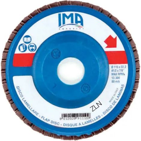 IMA Dischi lamellari con supporto in nylon Zirconio ZLN 180 Confezione da 10 PZ - Grana: 120 (1/2)