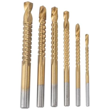 Holzbohrer-Set, 6-teiliges Holzbohrer-Set für Holzbearbeitung, Nutenfräser, 3–8 mm Bohrer für Holz, PVC, Kunststoffplatten, Nutenfräsen, Anfasen von feinem Holz (1/4)