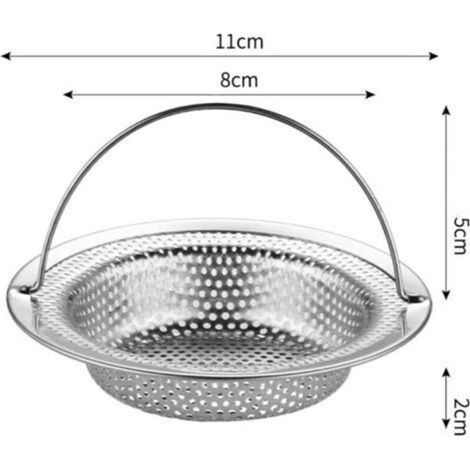 2 Filtre evier Cuisine, Grille evier passoire Cuisine avec poignée de, Acier Inoxydable bonde evier Cuisine, Protection Contre L (1/4)