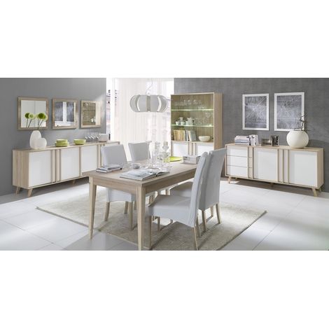 Set da pranzo MALMO Bianco e rovere