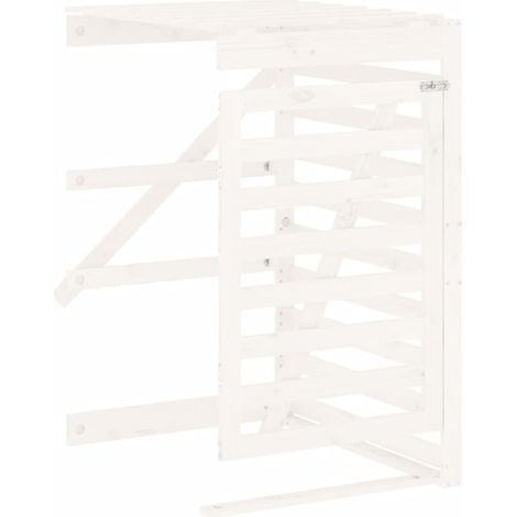 Maison Exclusive - Erweiterung für Mülltonnenbox Weiß Massivholz