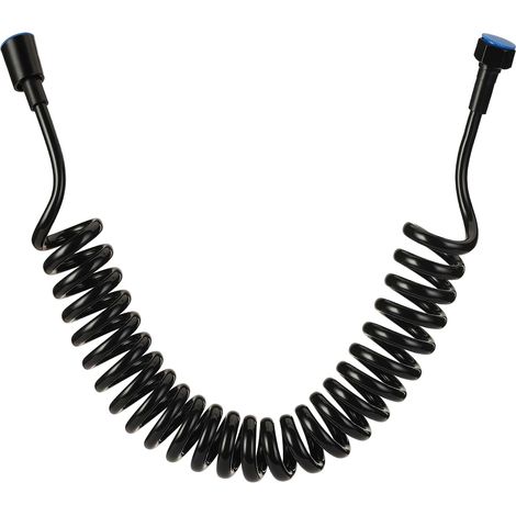Manguera de ducha telescópica flexible de 2 m, ABS, con resorte, de repuesto para ducha, inodoro de mano, rociador de bidé, color negro (1/5)