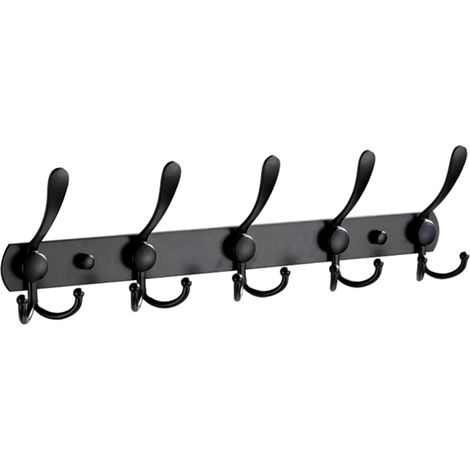 Wandgarderobe mit 5 dreieckigen Haken, robust und rutschfest, für Zuhause. (1/5)