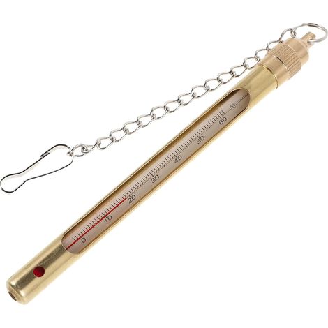 Thermomètre pour Eau de Rivière en Cuivre 0-60℃ – Manomètre Manuel de Température pour Pêche en Extérieur, Compact et Résistant aux Intempéries, pour Lac, Étang et Bassin (1/5)