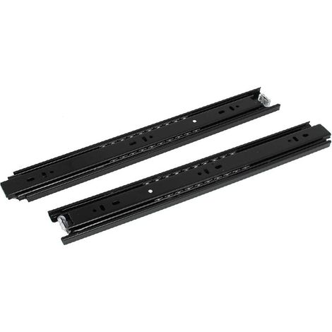 Nouveau modèle Lon0167 Rail de tiroir à billes en 3 segments fiable et efficace, longueur 45 cm, largeur 18 pouces, rail noir, lot de 2 pièces (id:945 61 57 6fc) (1/5)