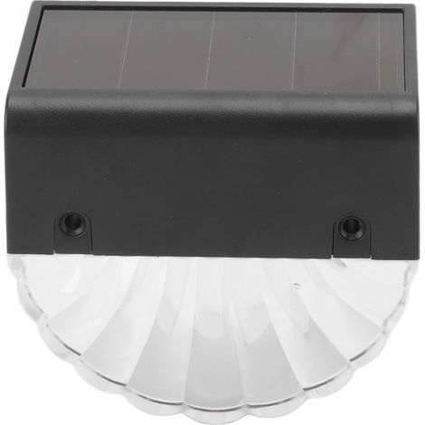 Lampe solaire étanche en forme de coquillage, applique murale LED pour cour, lampe d'escalier de balcon RGB, applique murale extérieure pour clôture de marches de jardin ou de cour. (1/5)