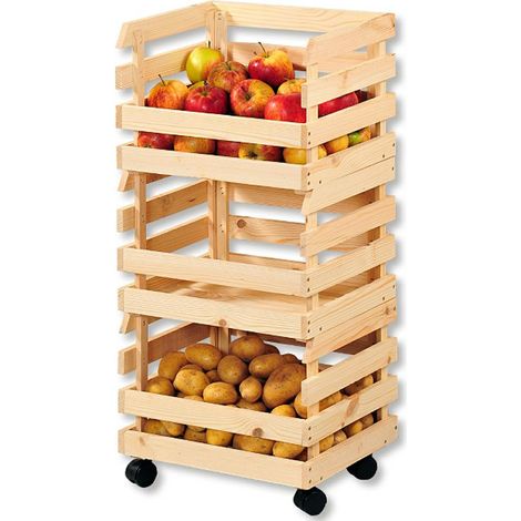 Mensola da cucina in legno con ruote