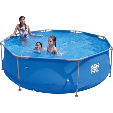 Stahlrahmen-Pool-Set,mit Pumpe Maße: Ø 300 x H 76 cm