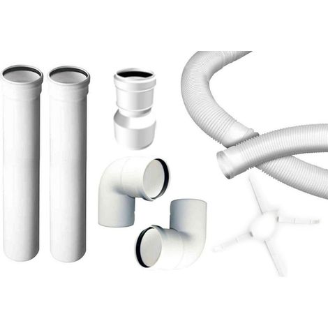MBM – Kit de conduits de fumée flexible DN 60 – 10 mètres en PPS – Système CE pour chaudières à condensation – Évacuation des fumées