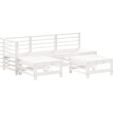 Maison Exclusive - Set Salotto da Giardino 5 pz Bianco in Legno Massello di Pino (1/5)